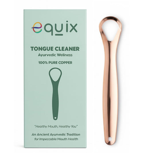 Equix Pure Copper Tongue Cleaner – Slim Ayurvedic Fresh Breath Scraper for Adults